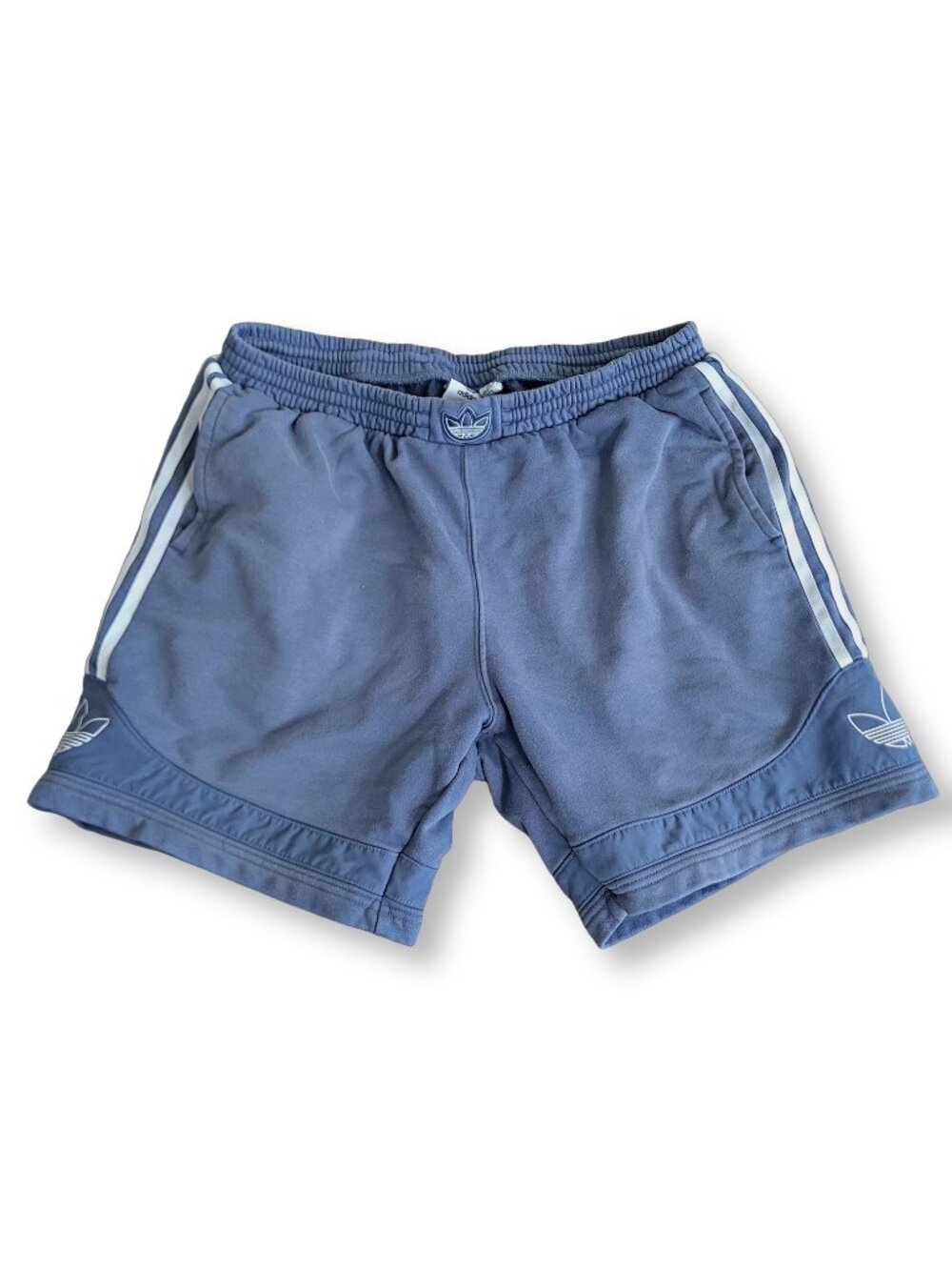 Adidas Vintage Blue Firebird Oversized Athletic Lounge Shorts (XL)